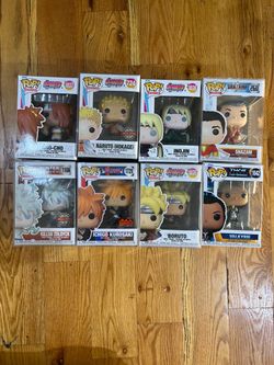 Funko Pop Lot of 8 Anime & Marvel Figures