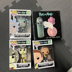 Rick And Morty Funko Pops + Salt And Pepper Shakers