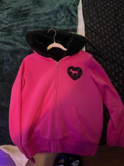 Victoria’s Secret Hot Pink Fuzzy Hoodie Large