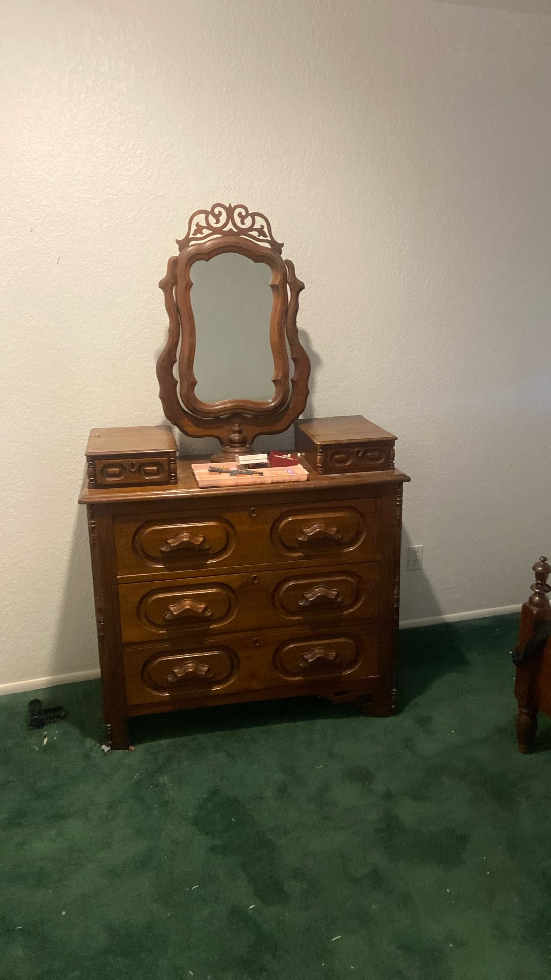 Antique Dresser And Mirror