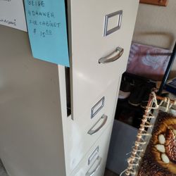 Beige 4 Drawer File Cabinet