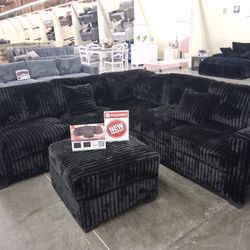 4pcs Sectional Sofa W/ottoman