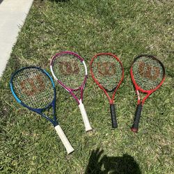 Set Of Four Wilson Tennis Racquets