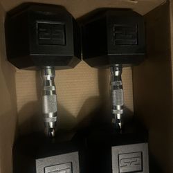 New Pair Of 25 Pounds Dumbbells