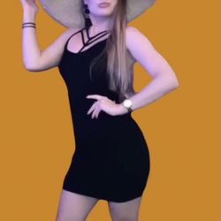 Little Black Dress With Front Straps Size S 