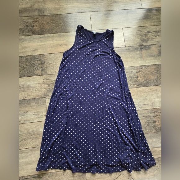 Old Navy Womens Small Blue Polka Dot Sleeveless Dress, Summer Sundress