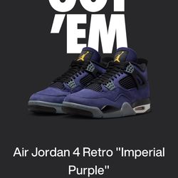 Jordan 4 purple and gold Lakers