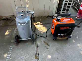 Brand New WEN 2800W Propane Inverter Generator with 40 lb Full Flame King Rolling Propane Tank