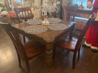 Wood dining table and chairs sets