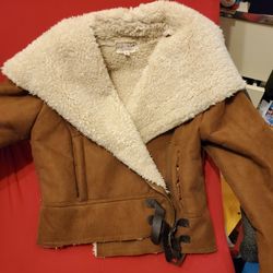 Suede Fleece Bomber Style Jacket Like New