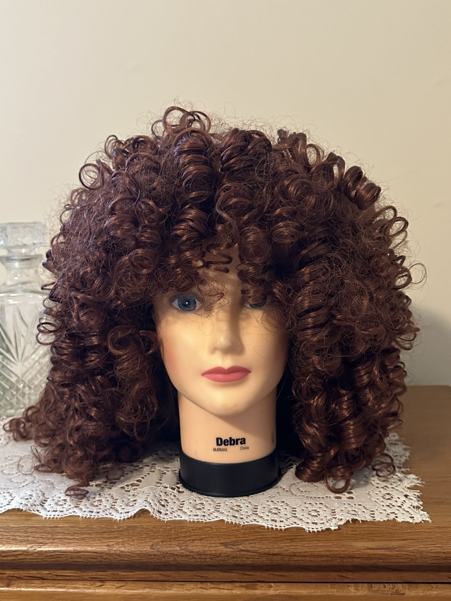 Deep Red Curly Wig