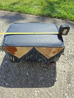 Vintage Leather Cowhide Ottoman