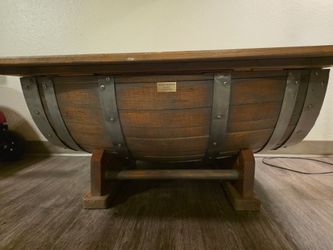 Handcrafted Wooden Barrel Storage Coffee Table