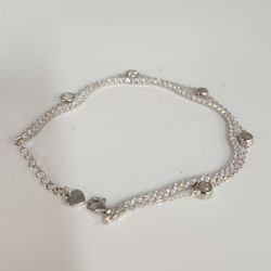 925 Sterling Silver Double layer Tennis & Bezel Set CZ bracelet 8"