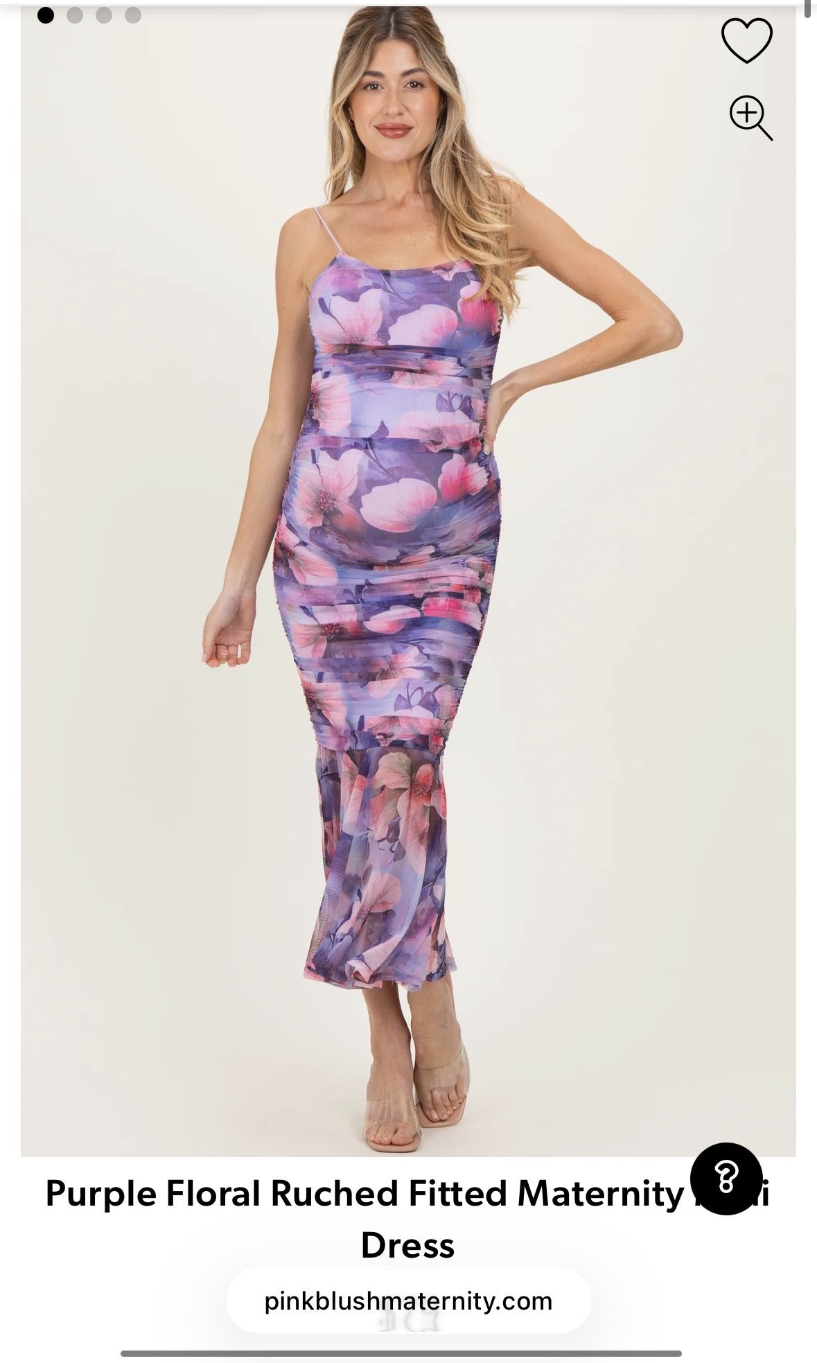 Floral Ruched Maternity Dress