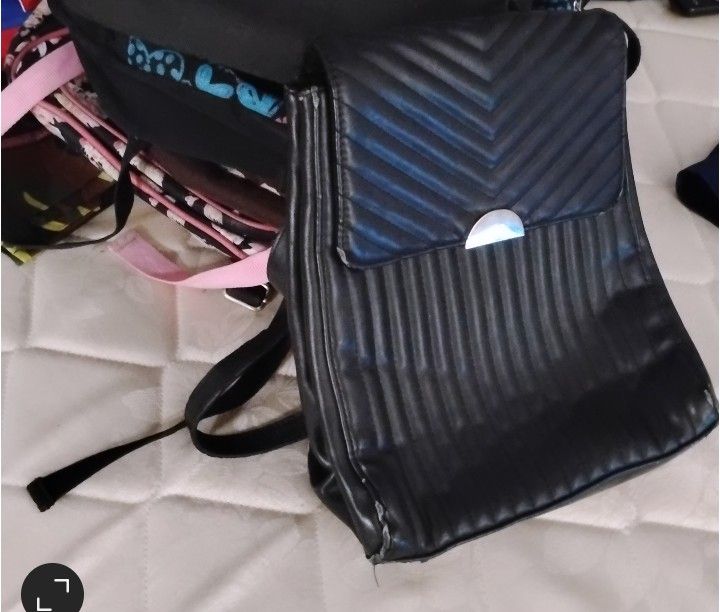 Black Leather Backpack