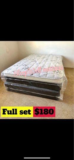 Queen size pillow top mattress with box spring