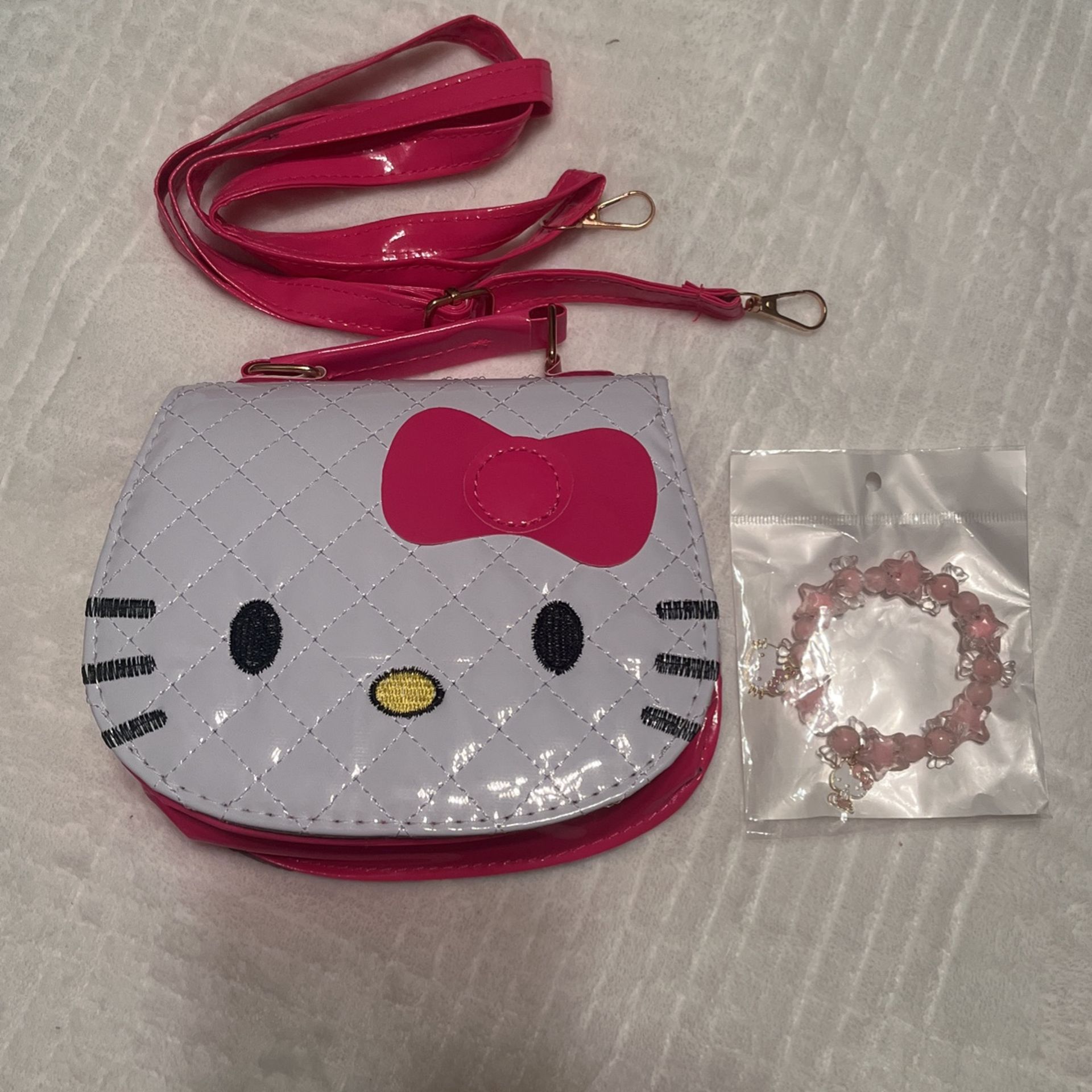 Kids Hello Kitty Purse And Bracelet
