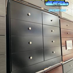 Eight Drawer Black With Rails New Chest 