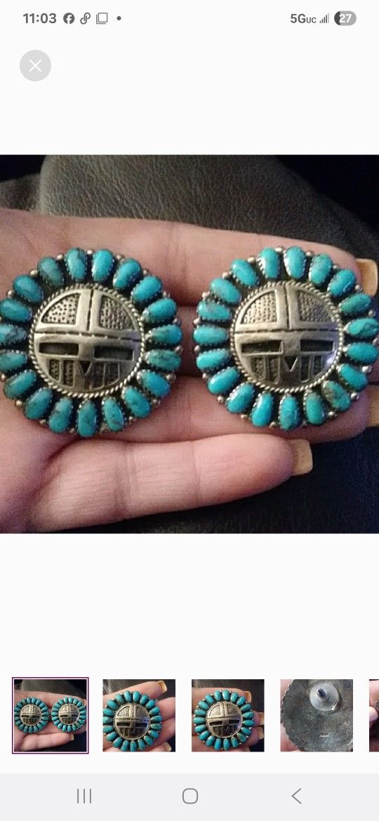 Statement Turquoise Earrings Navajo