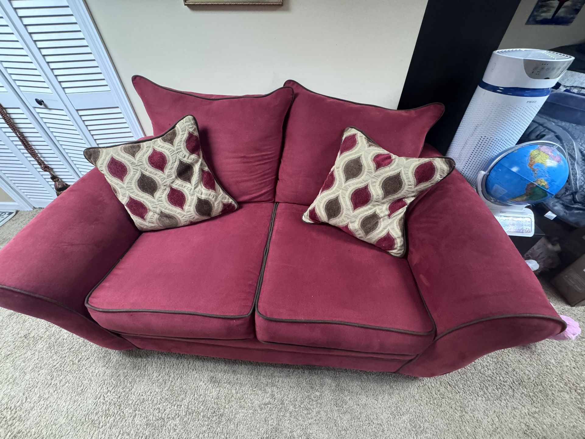 Comfortable Red Couch