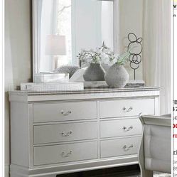 Silver Dresser With Mirror 