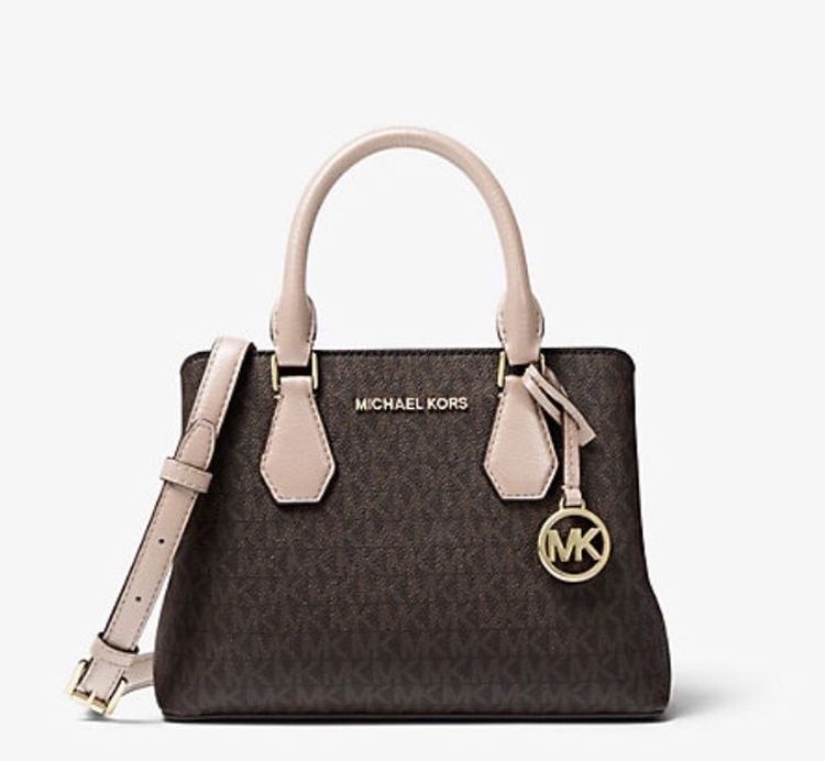 Soo 🥰 Cute !!!Authentic Michael Kors Satchel Brown /Pink MSRP $348. Comes With MK 🎁 Gift Box