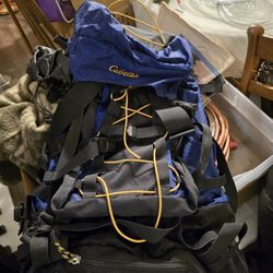  blue Cabela's internal frame hiking backpack