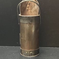 Vintage Brass And Copper Match Stick Holder And Handle Old 8"