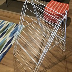 White Metal Clothes / Laundry Drying Rack - Adjustable Configuration