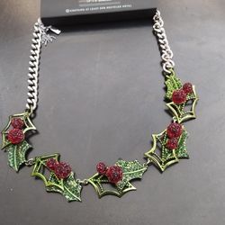 Stunning Statement Bold Mistletoe Necklace
