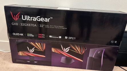LG 32GX870A-B 32-inch Ultragear 4K UHD (3840 x 2160) OLED Gaming Monitor, Dual-Mode, 240Hz, 0.03ms, NVIDIA, AMD FreeSync Premium Pro, VESA DisplayHDR