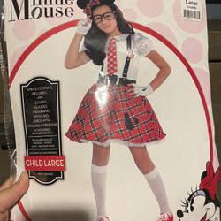 Minnie Mouse Nerd costume -  Child Size Large Halloween Costume 