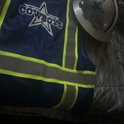 Dallas Cowboys Work Helmet And Work Vest 