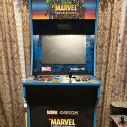 ARCADETUP MARVEL SUPERHEROES 3- IN-1 CAB W/RISER & LIT "INFINITY STONE" BUTTONS