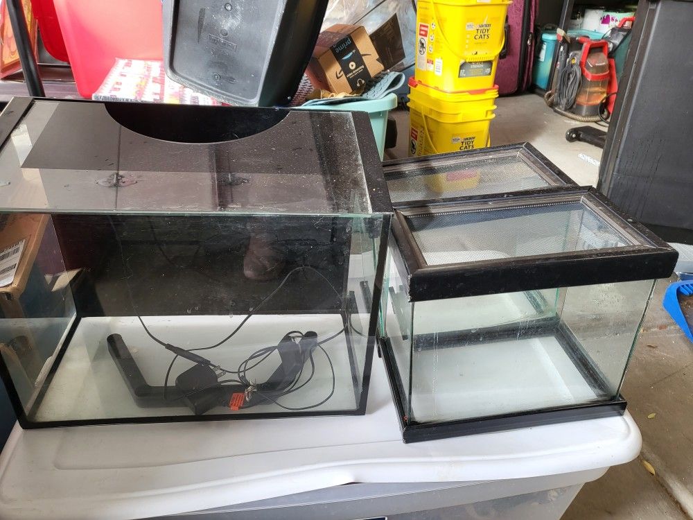 10 Gallon With Led Lights And 2 5 Gallon Tankd