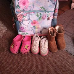 3 Pairs Of Shoes All Size 9 For A Girl And A Boom Bag All In Great Condition 