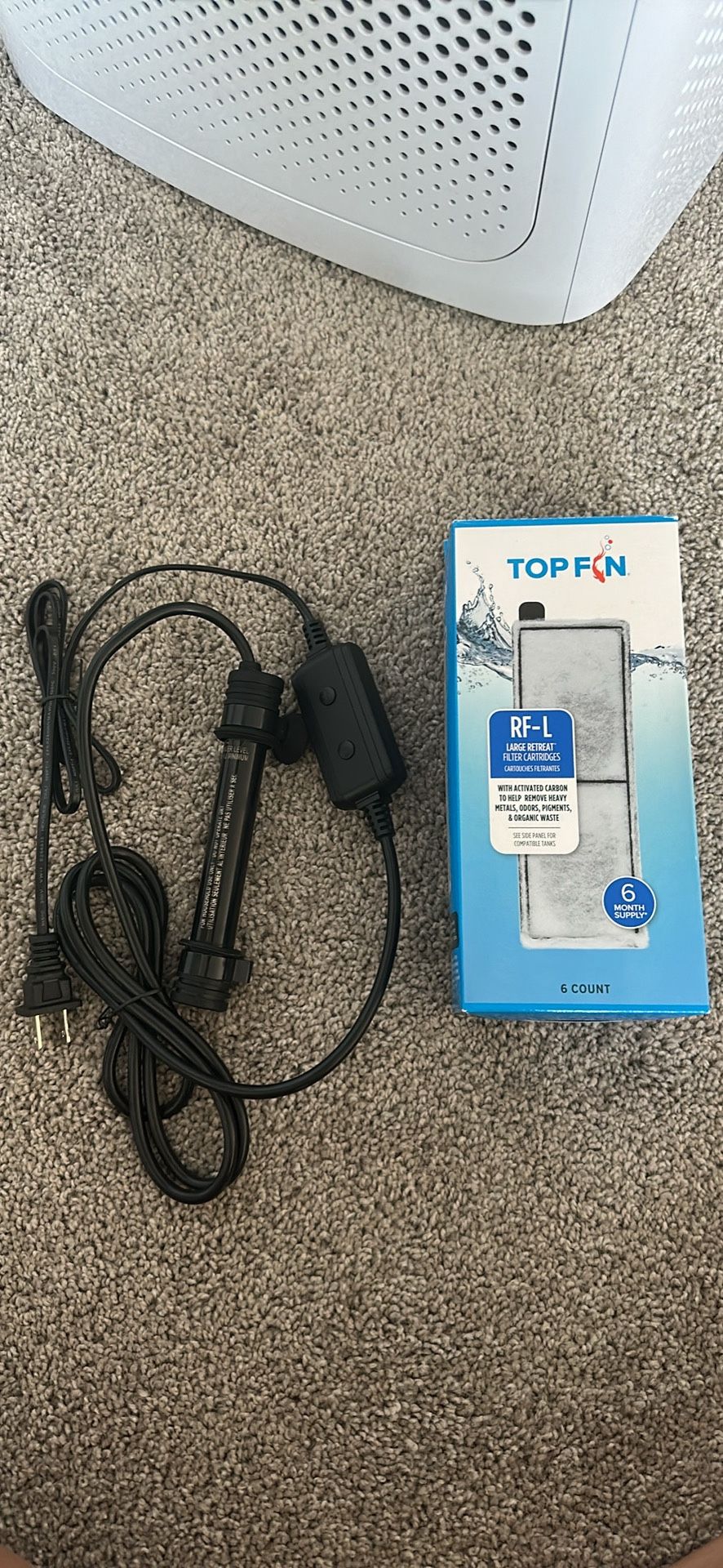 Aquarium Bundle - Top Fin RF-L Filter Cartridges (4-Pack) + NICREW 100W Aquarium Heater