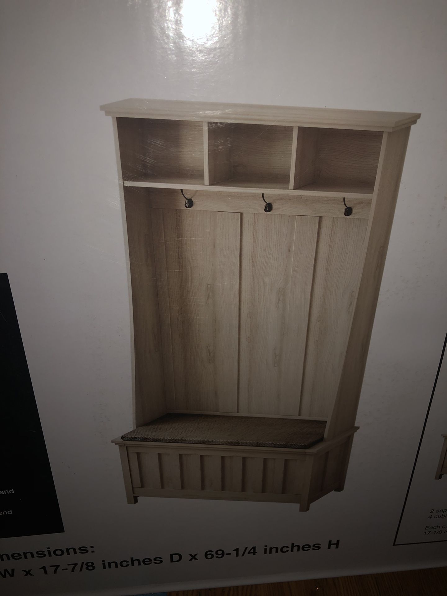 Hall tree with storage bench