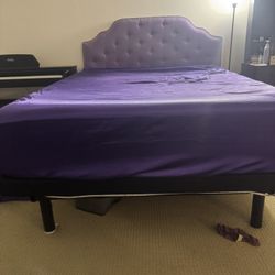 ASHLEY Adjustable Bed Base + Upholstered Bed Frame + Queen Mattress