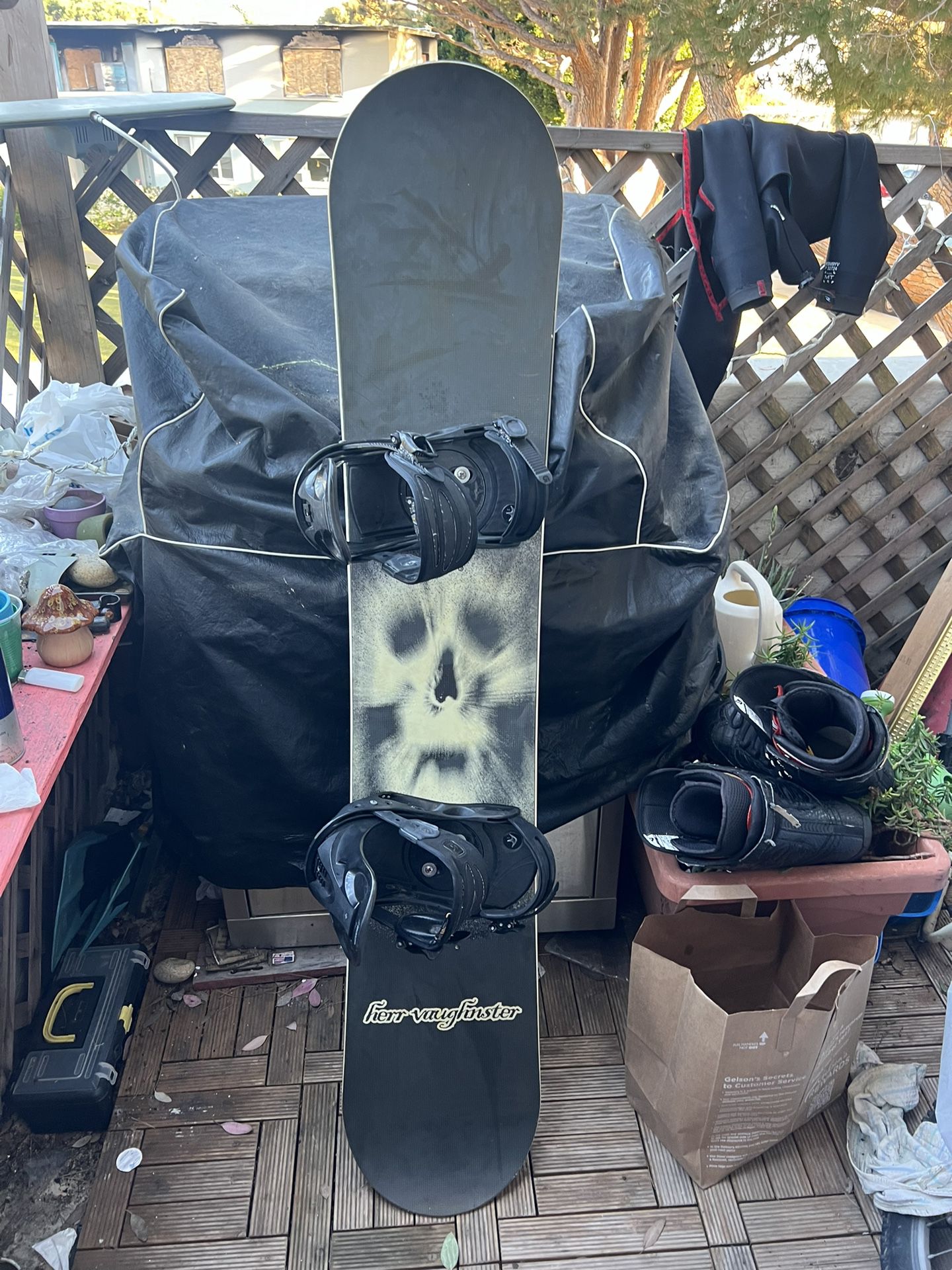 Custom Carbon Fiber 151cm 150cm Snowboard With Burton Bindings Demon Backpack Snowboard Bag Also Available And 152cm K2 Zeppelin For $100