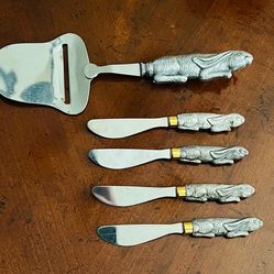 Vintage Arthur Court Bunny Cheese Utensils