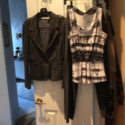 3pc Striped Jean Pant Suit.SizeM
