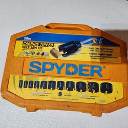Spyder 600880 14-Piece Tungsten Carbide Tipped (TCT) Hole Saw Kit, missing 1 3/8" and 3 1/2