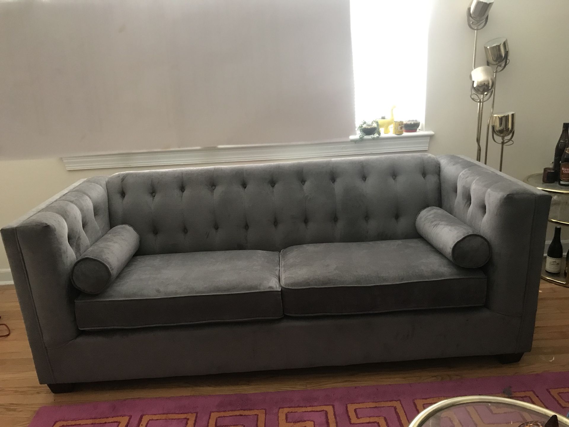 Cute Grey Tufted Sofa