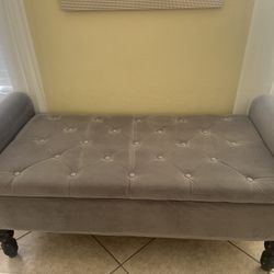 Grey Storage Ottoman