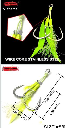 Capt Jay Fishing Assist Hooks - Jigging Slow Fast Jigs Stinger Hook for Dancing and Fishing