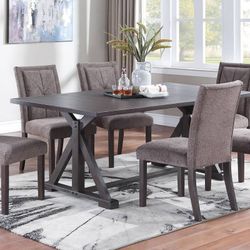 Brand New Grey 7pc Dining Table Set 