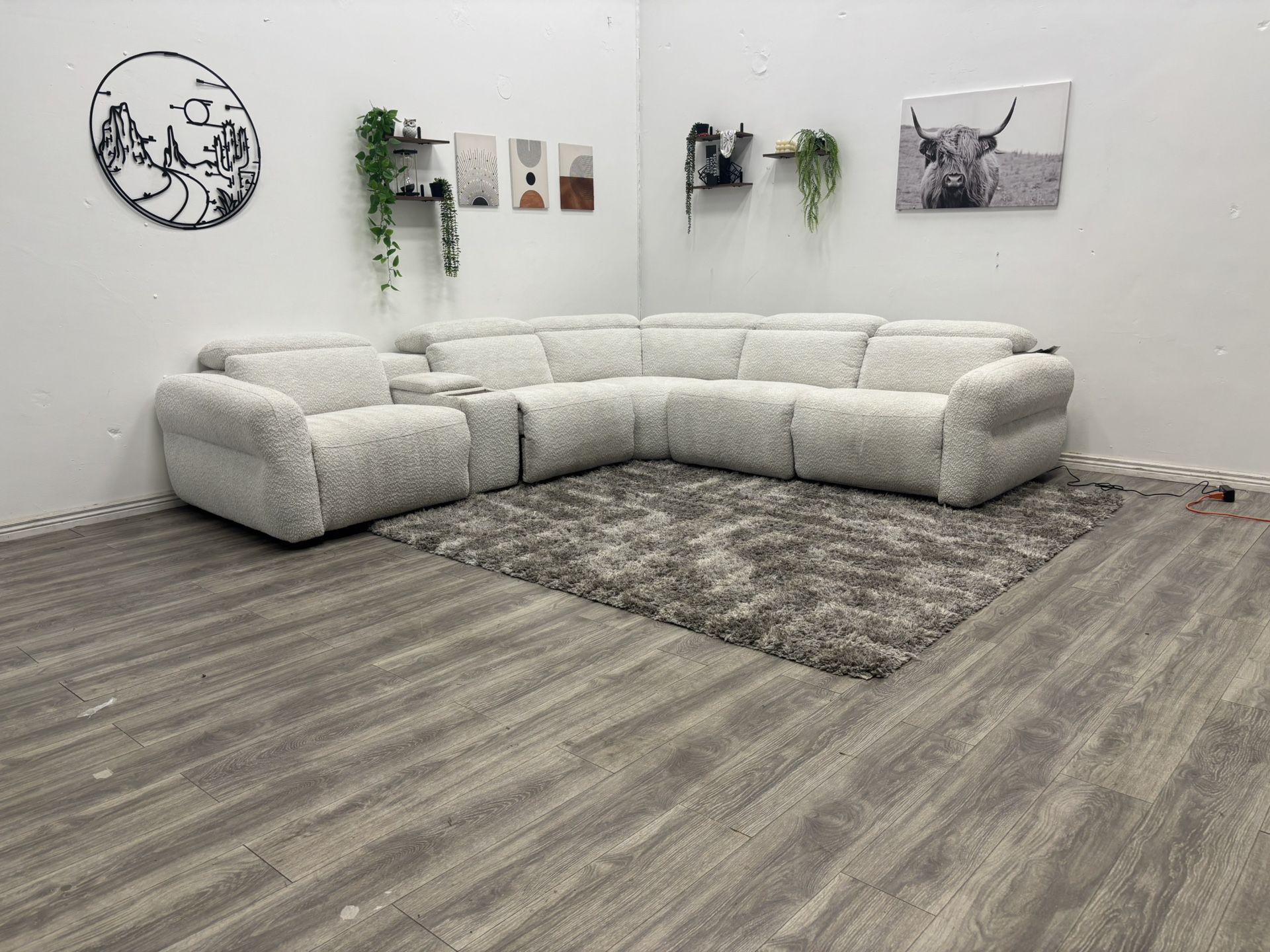 White Sectional Couch Recliner - Free Delivery 