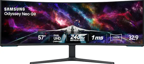 Samsung 57" Odyssey Neo G9 Dual 4K UHD Quantum Mini-LED 240Hz 1ms HDR 1000 Curved Gaming Monitor